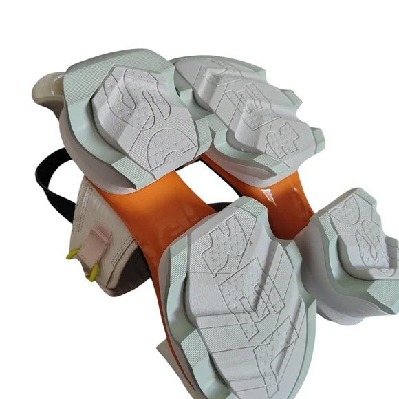 Sorel Women's Kinetic Y-Strap High SZ 8.5- White Orange Wedge Sandals R21 - Picture 8 of 9